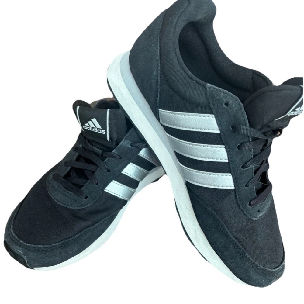 Adidas Women's Black and Silver Sneakers